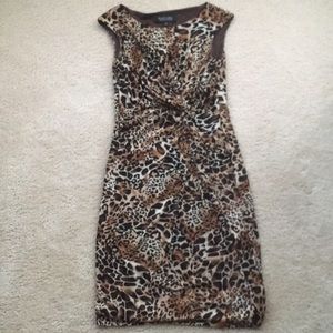 Cheetah Print Dress with Ruching